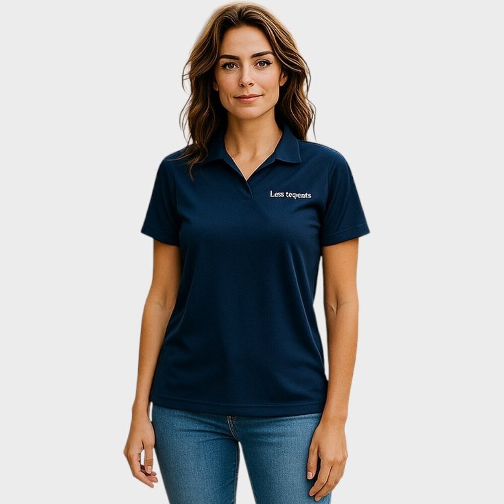 Nike Golf Shirt Polo Navy Blue Dri-Fit Johnny Collar Large Womens NWT Athletic
